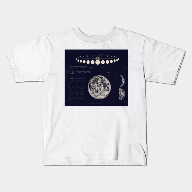 Saturn, Venus & Moon Astronomy Chart | Squid Ink Black Kids T-Shirt by visionarysea